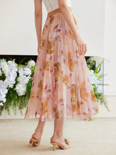 MOTF PREMIUM WOVEN FLOWING FLOWER PRINT SKIRT